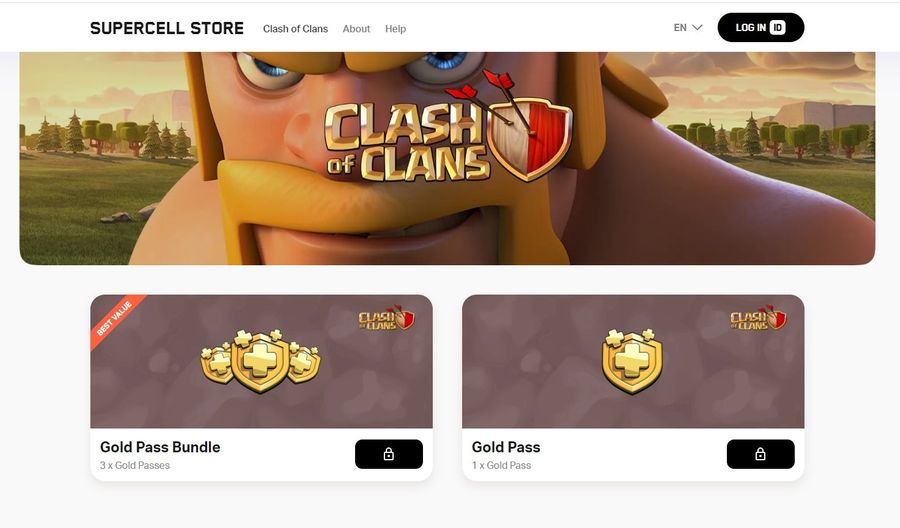 A screenshot of Supercell Store for Clash of Clans