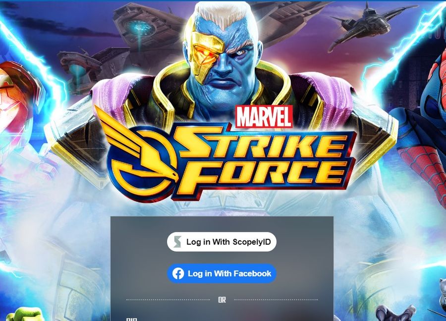 A screenshot of the web store for Marvel Strike Force