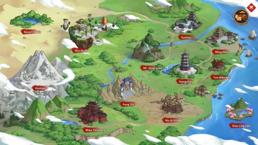 A new map opens after bringing your inn to Level 4