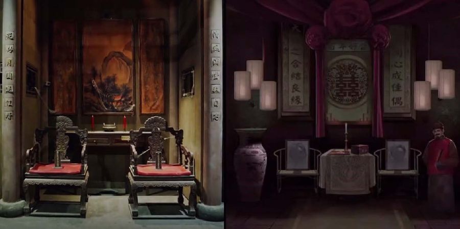 Fans pointed out that Scenes in the show (left) looks very similar to that of the game (right)