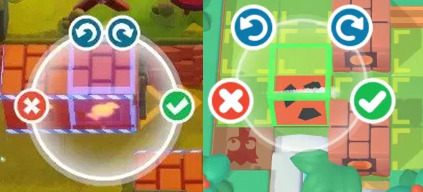 UI design comparison: Candy Disaster(left) Where the Chicken Run (right)