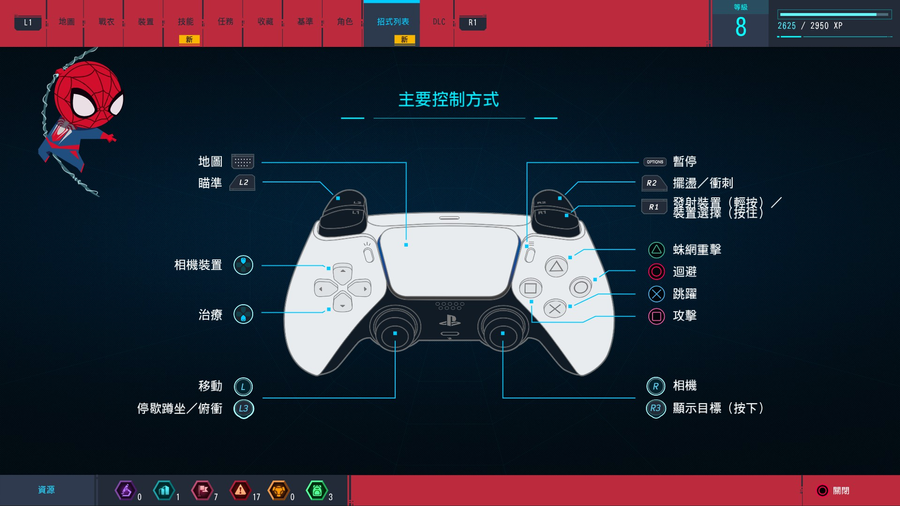 Spider-Man: Web of Shadows, Classic Controller, Setting Gamepad