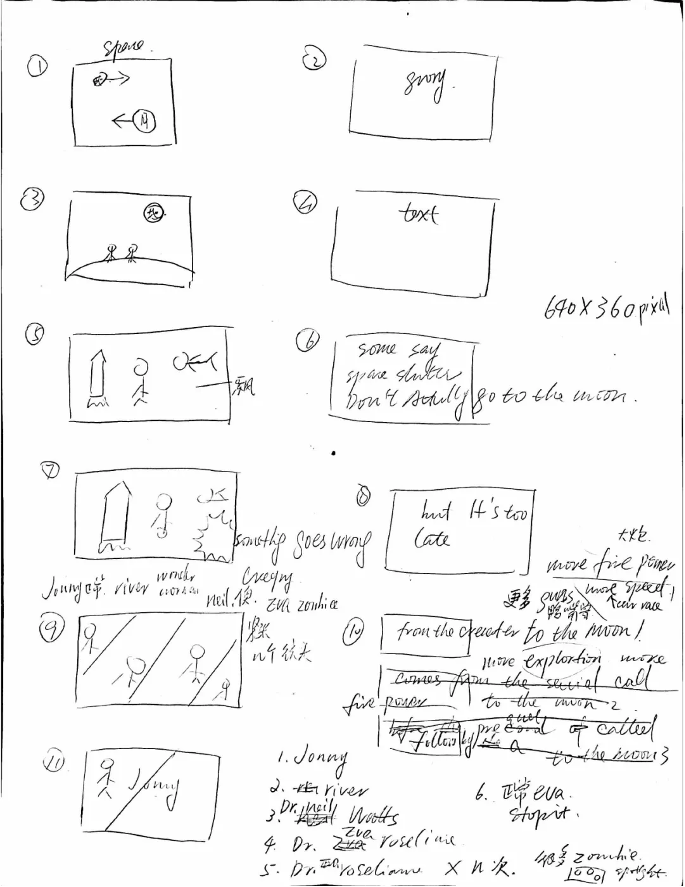 Storyboard for Finding Paradise