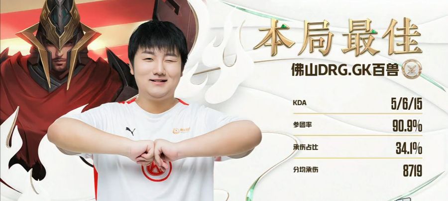 GK Baishou earned the MVP Award in game one of the match.