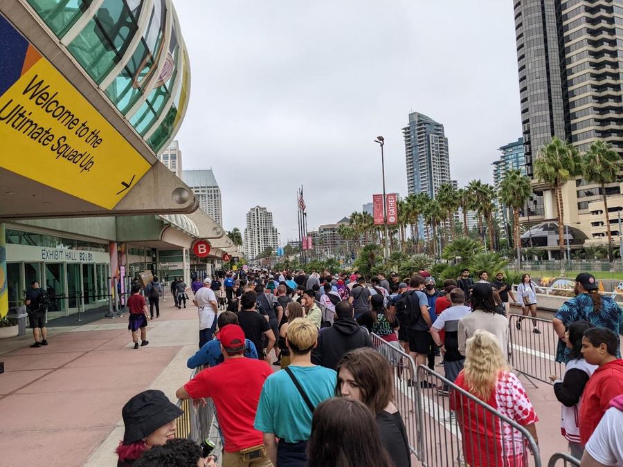 Badge pickup line before pickup opened