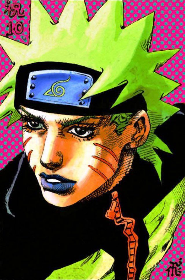 Naruto, Drawn by Araki and colored by a fan
