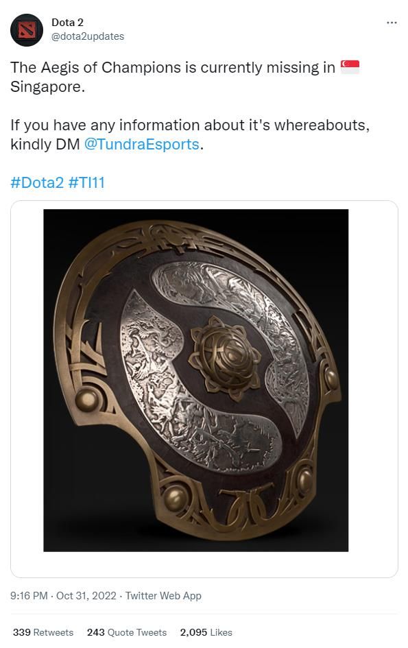 Dota 2 Official confirmed this incident on Twitter