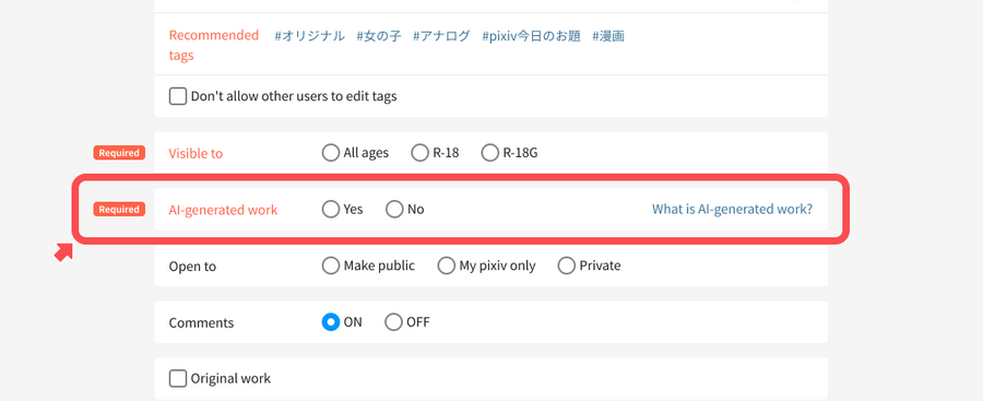 You can now set your own work as AI-generated