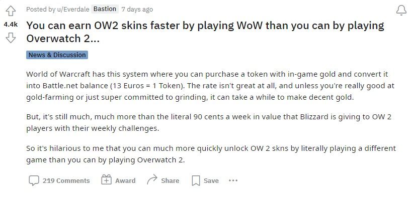 The skin shop of Overwatch 2