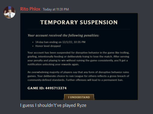 Temporary Suspension Notice