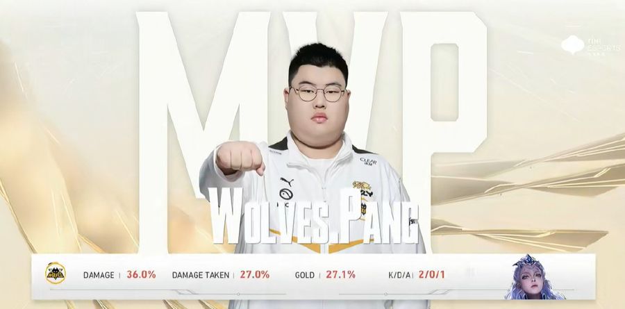 Wolves Pang ganó el premio MVP en el primer juego del partido.