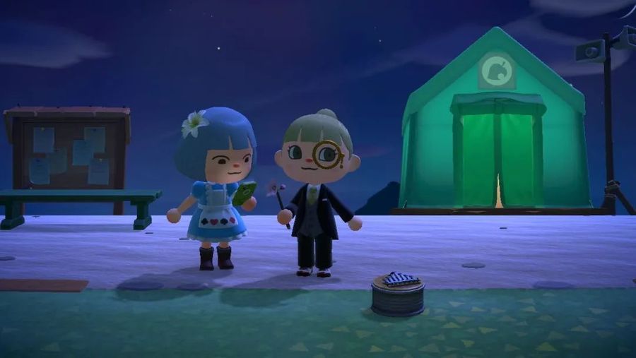 (the author and a friend in Animal Crossing: New Horizon)