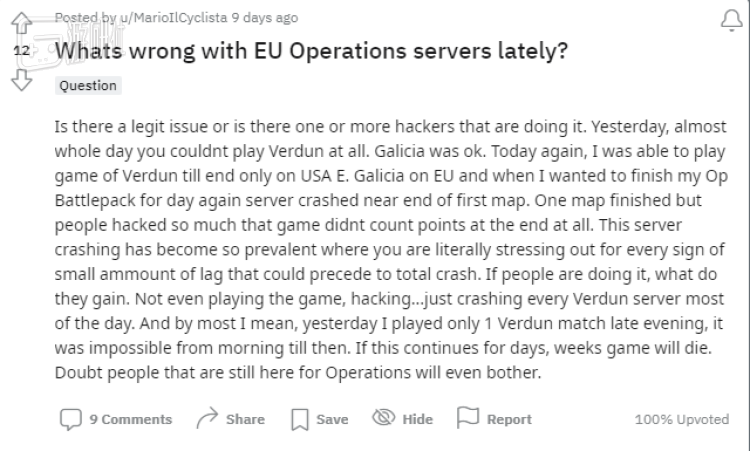 Some cheaters even claimed they were using DDOS attacks on both official and private servers