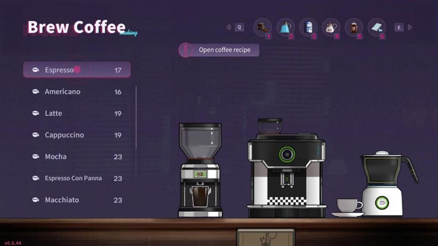 The coffee-making simulation in Affogato