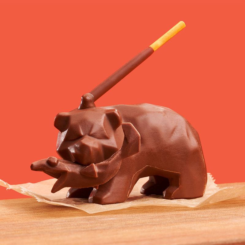 Mr. Grizz, in chocolate form