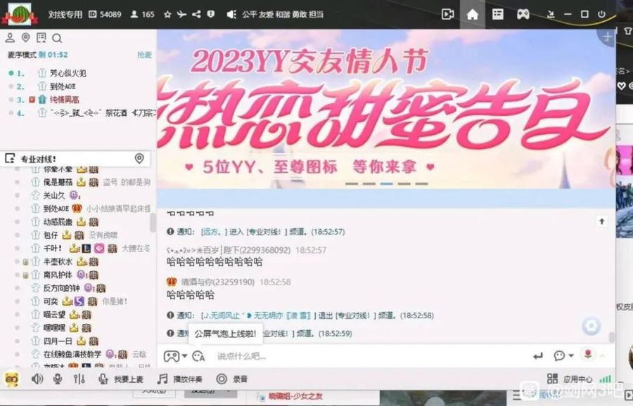 A screenshot of the voice channel.