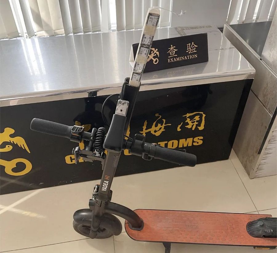 The electric scooter used for smuggling