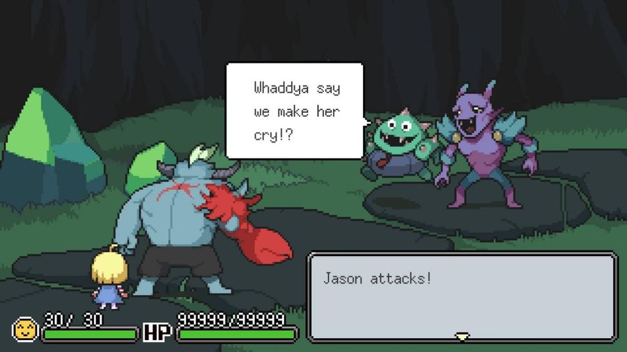 A screenshot of the combat in Meg&rsquo;s Monster.