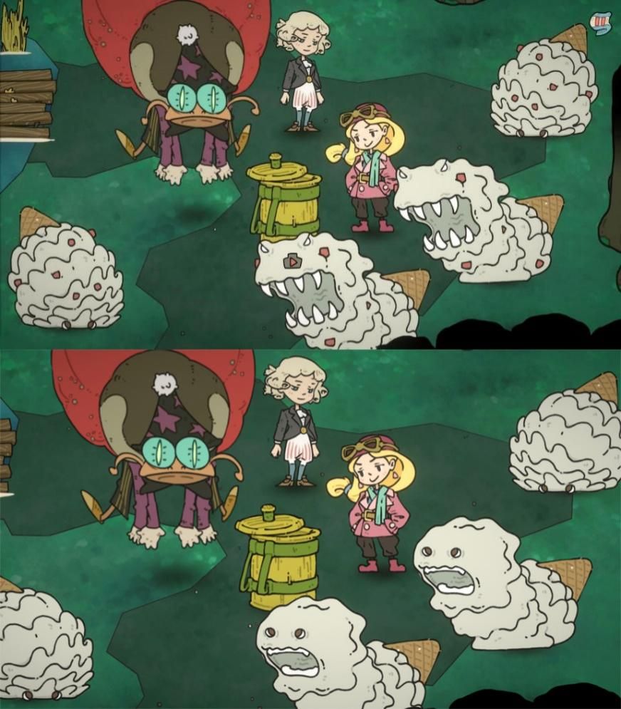 Before and after the modification