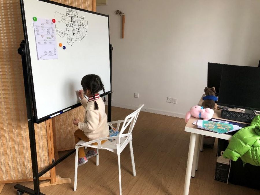 Yutian’s daughter and his studio