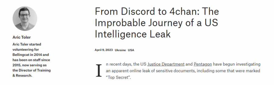 From Discord to 4chan: The Improbable Journey of a US Intelligence