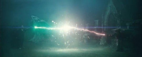 The beam clash scene in the movie Harry Potter and The Goblet of Fire.