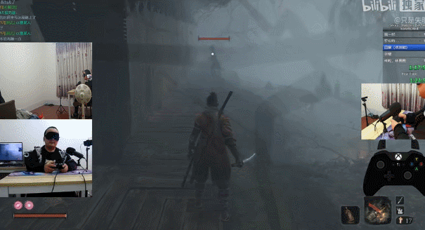 It is a hard spot to jump onto for regular players, even without the blindfold.