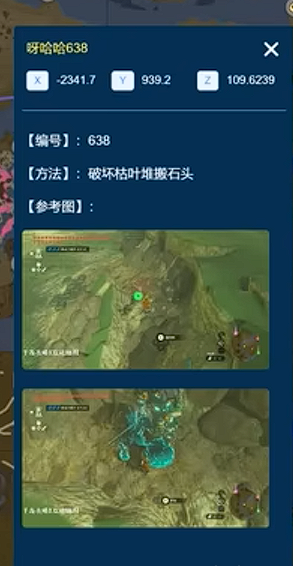 The XYZ coordinates Hanser provided, along with the way to find the Korok Seed