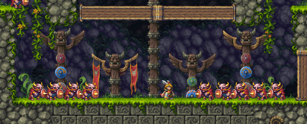 A gif of the Mjölnir gameplay in Tiny Thor