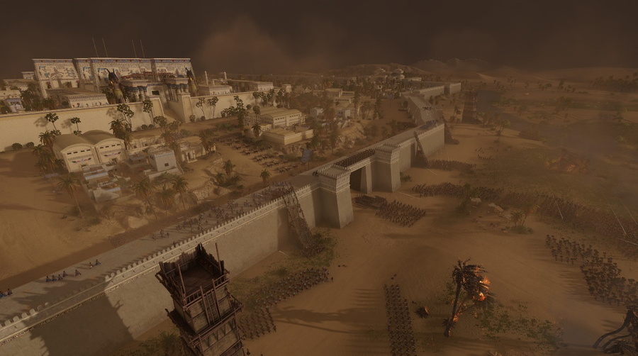 A screenshot of the sandstorm in Total War: Pharaoh
