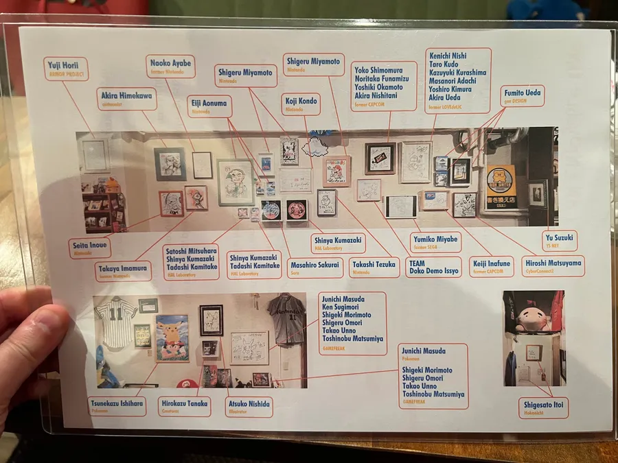 Visitors are given a handy sheet explaining who’s behind each piece