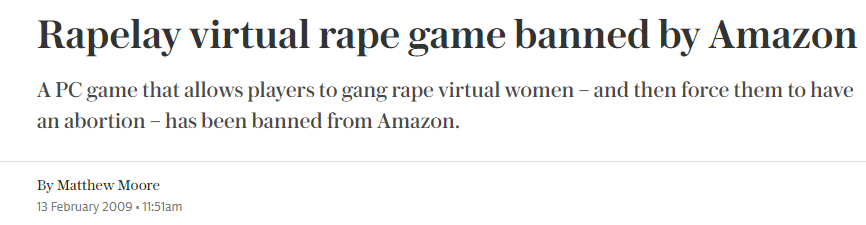 A screenshot of news in 2009, when someone tried to resell an ILLUSION game on Amazon UK and got banned