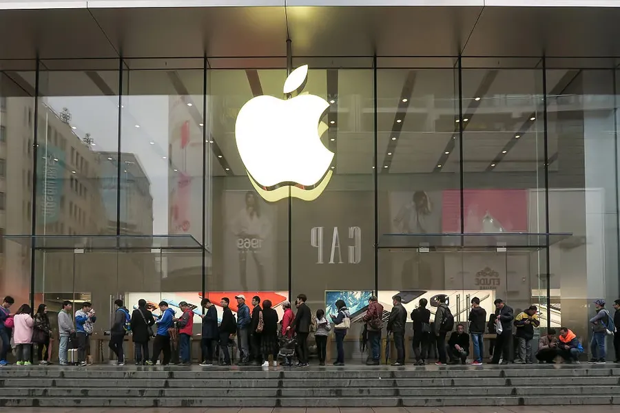 A veiw of an Apple Store in China