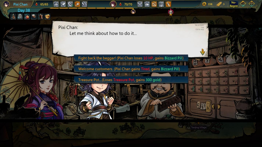 A screenshot of Events in Traveler of Wuxia