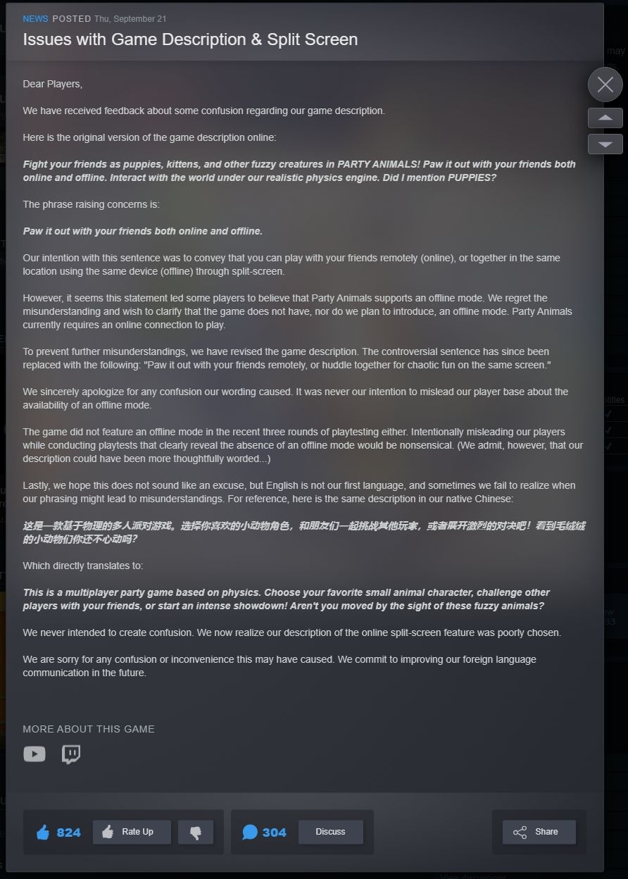 Party Animals' Announcement