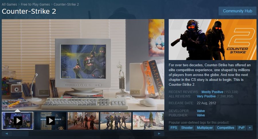 Counter-Strike 2 is available and free to play on Steam