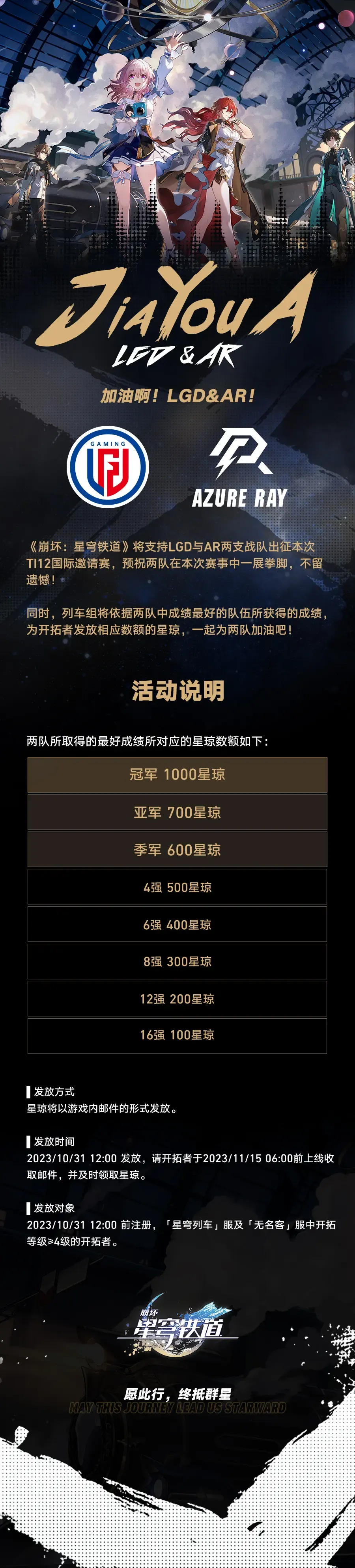 Honkai: Star Rail will Distribute Rewards Based on Chinese DOTA 2 Team's Performance in TI12