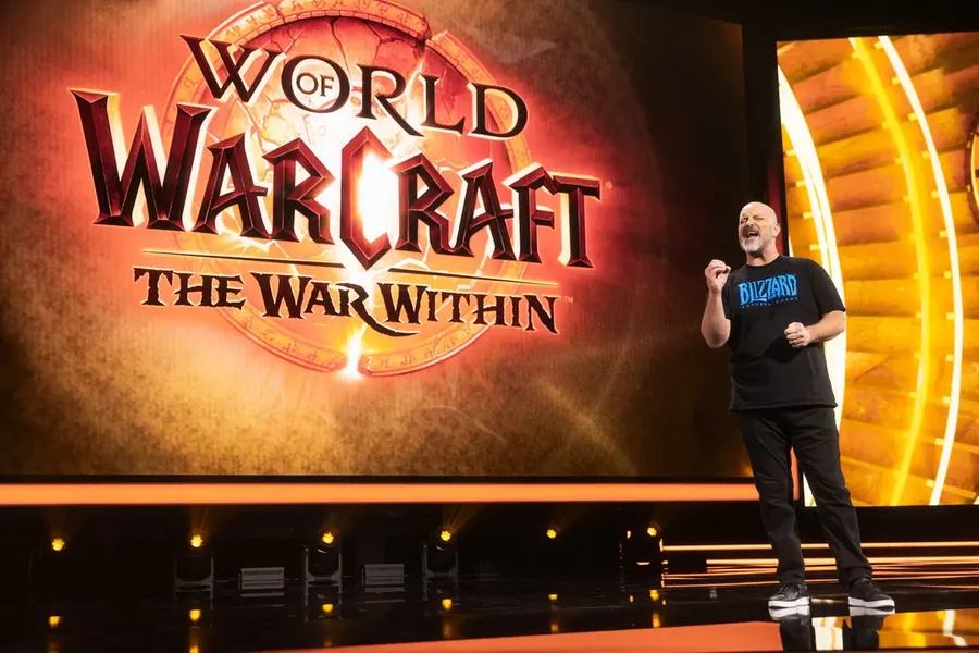 Blizzard&rsquo;s Chris Metzen introducing World of Warcraft&rsquo;s next expansion at BlizzCon 2023.