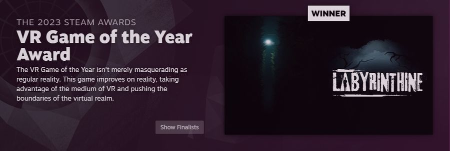 The VR Game of the Year went to Labyrinthine