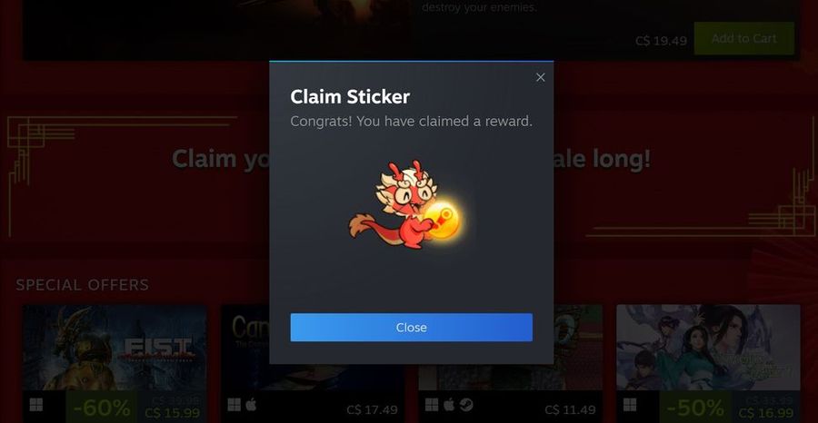 Steam Lunar New Year 2024 Sticker