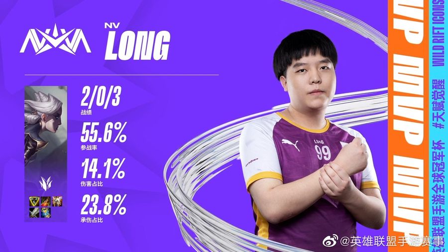 NV Long earned the MVP Award for game one of the match.